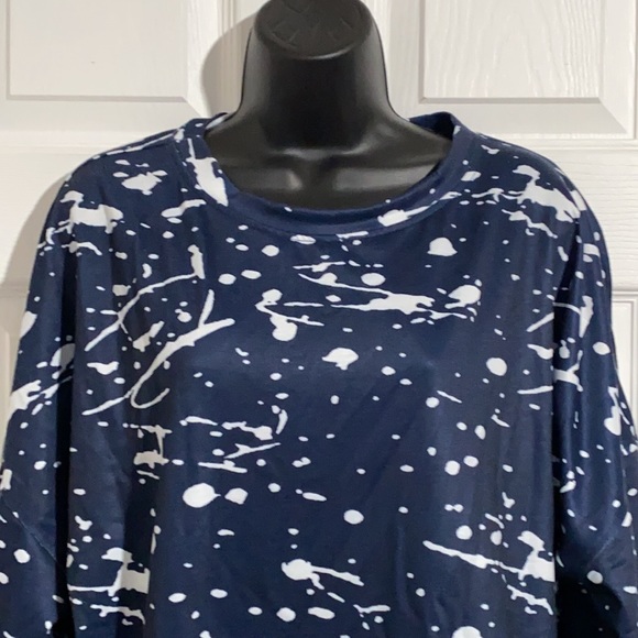 BTFBM Navy Paint Splatter Crew Neck Sweatshirt Sz 2XL - Picture 2 of 9